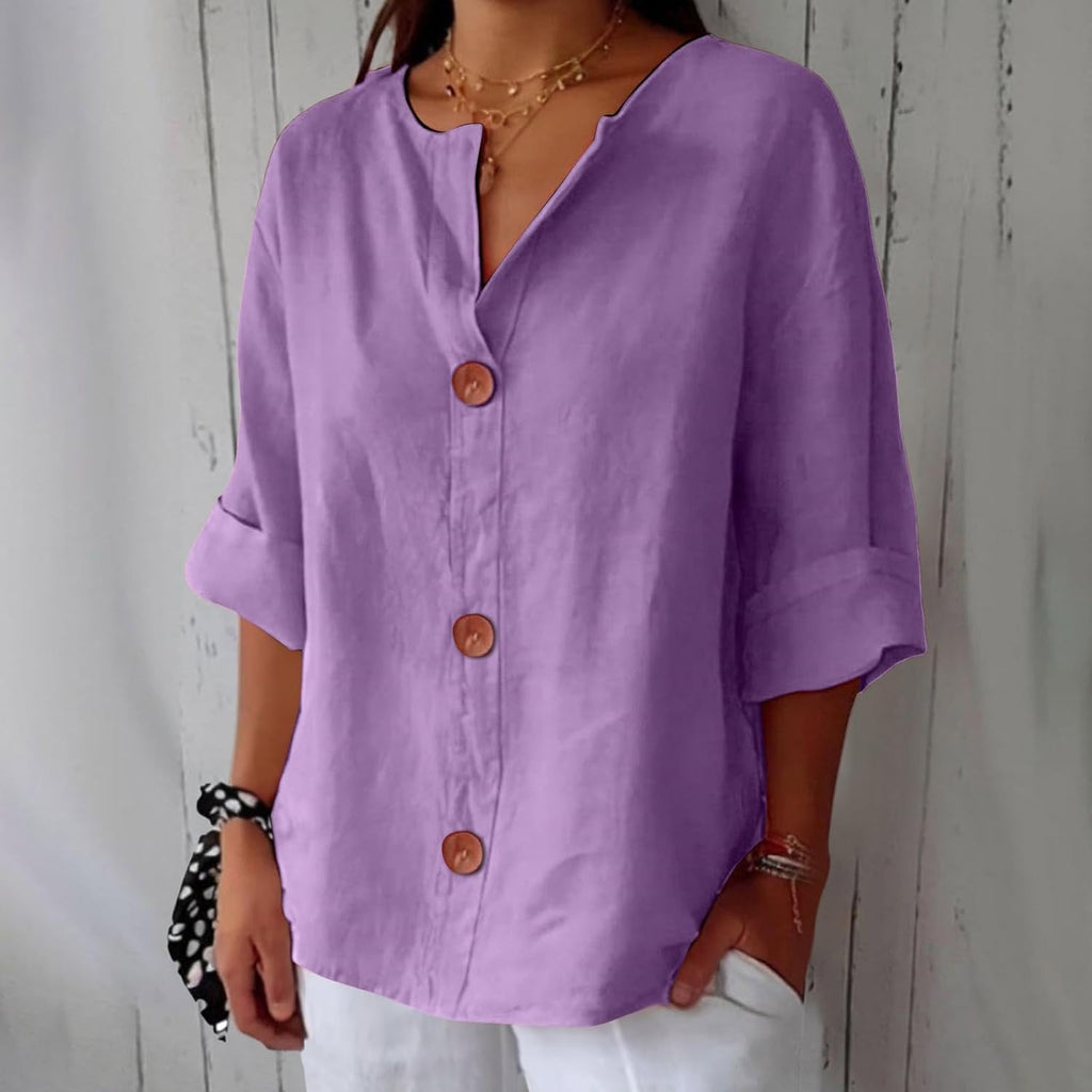 Lieke™ | Relaxed linen blouse for timeless elegance 