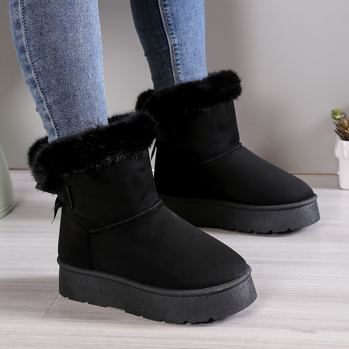 Ankle Boots | Women's Boots with Faux Fur Lining and Luxurious Details