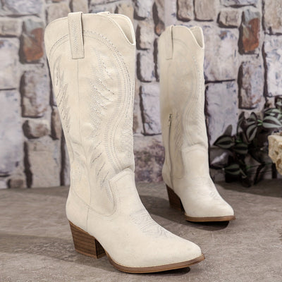 Alvara Western Boots | Hoge cowboylaarzen met hak & stiksels