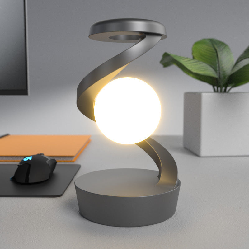 Desk Lamp, Rotating Moon with Phone Wireless Charging