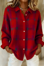 Lisa | Karierte Strickjacke