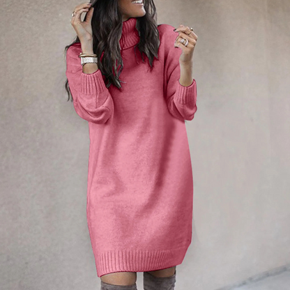 Anieska - Knitted Dress with Ribbed Cuffs