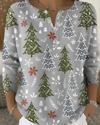 Emy™ | Festliches Weihnachts-Print-Top