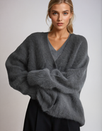 Cashmere sweater | V-neck and buttons