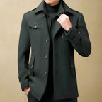 Rob - Wool coat with double collar
