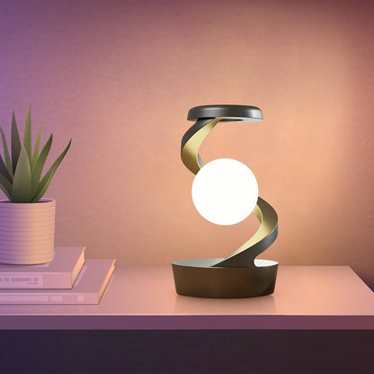 Desk Lamp, Rotating Moon with Phone Wireless Charging