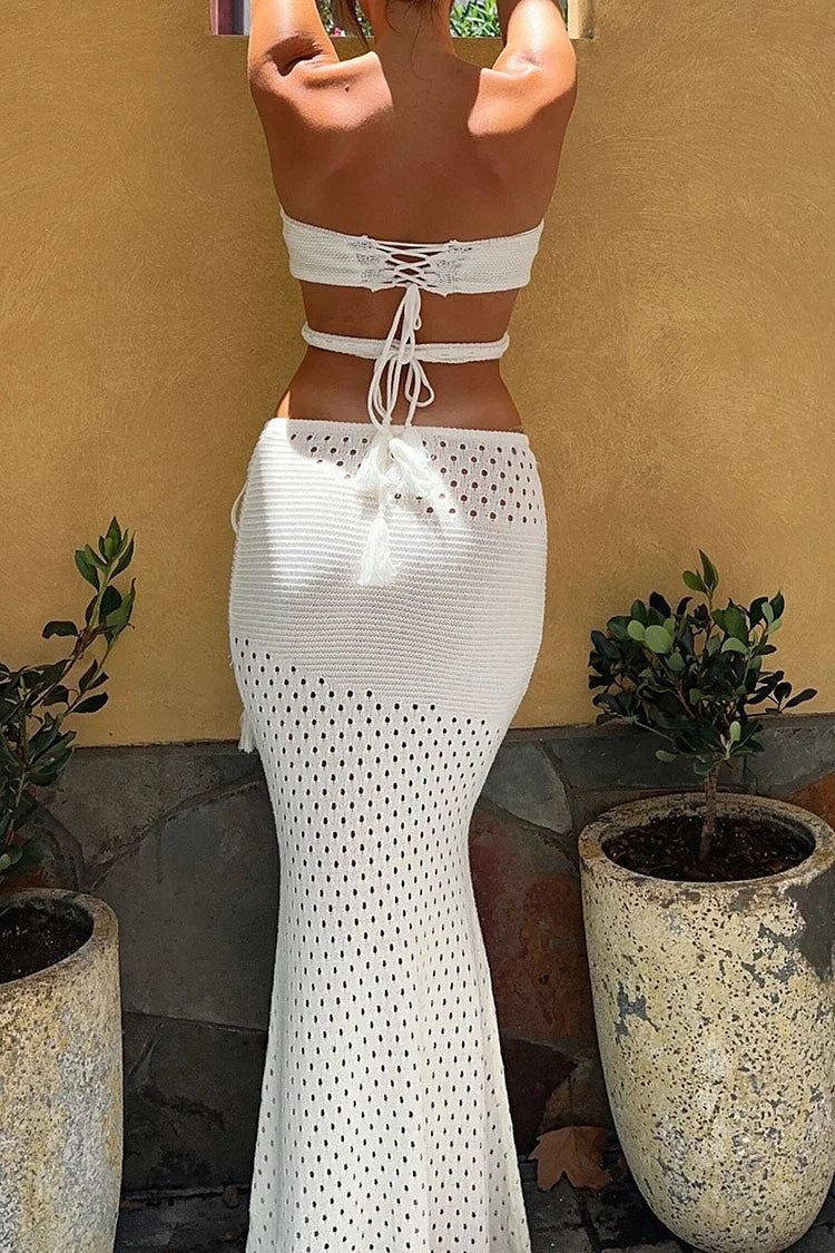 Aveline™ - Strapless  Crop Top Beach Set