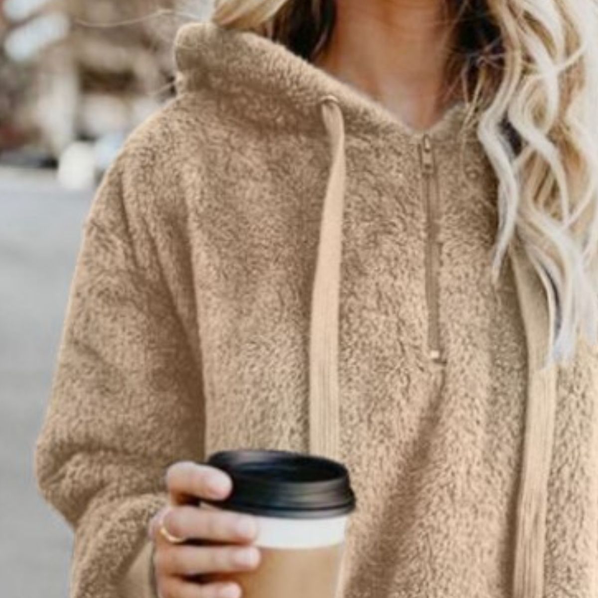 Warme fleece hoodie