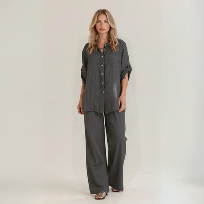 Alba | Set casual twee stukken in handgemaakt linnen