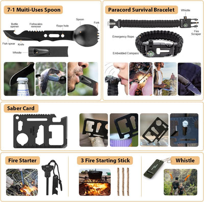 Survivaluitrusting Set - GearGuard - 250 Stuks - Systeemcompatibele Tas & Noodtent