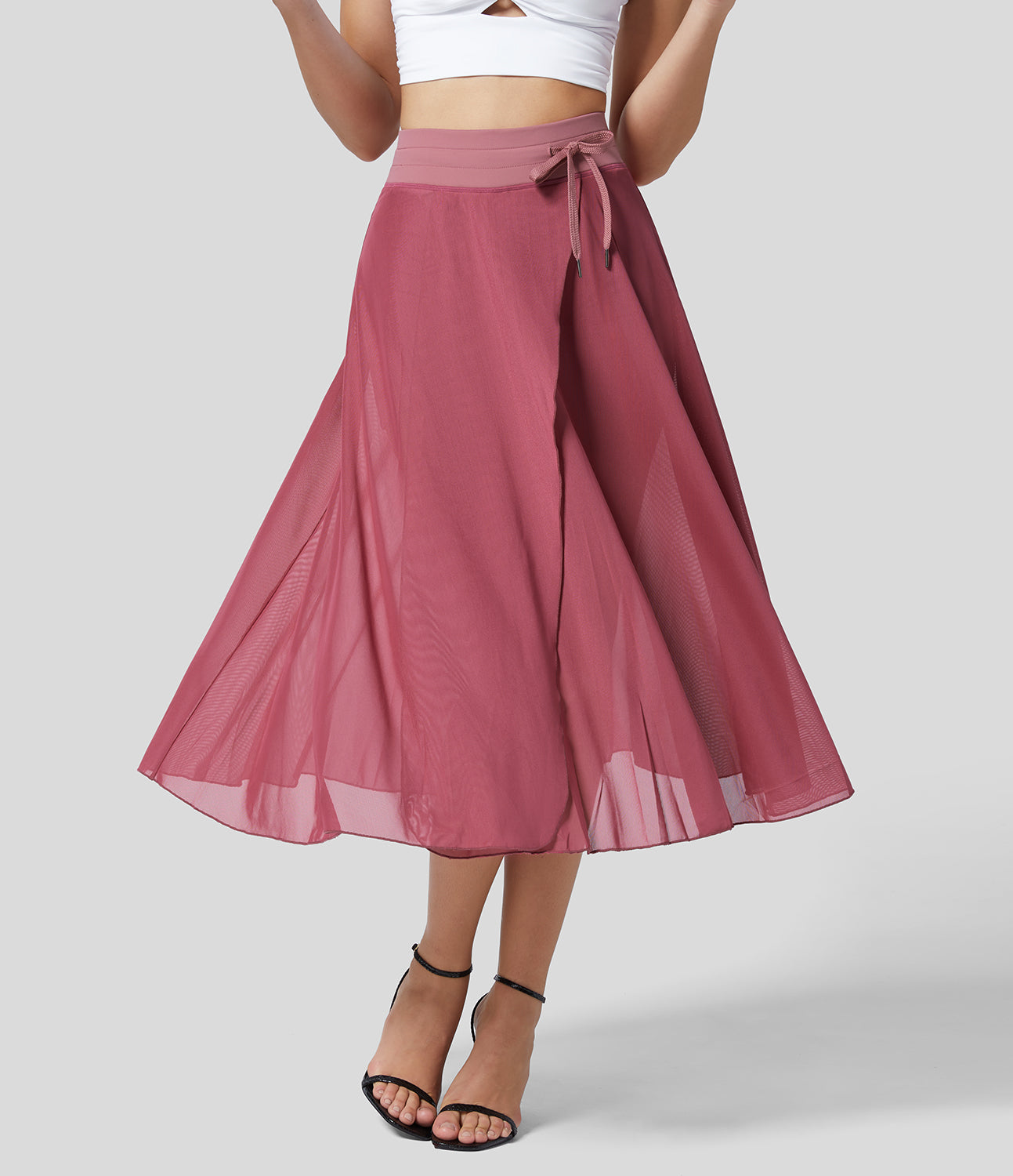 Shenia™ - High-waisted 2-in-1  Midi Flowy Rok