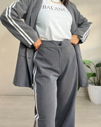 Mathilde | Urban Chic gestreifter Oversize-Blazer und Hose