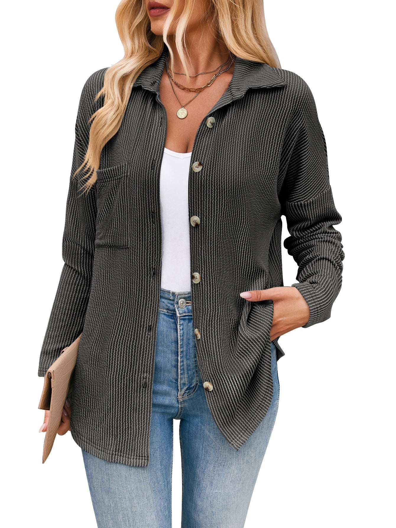 Claire™ - Gestreepte Lange Mouw Blouse