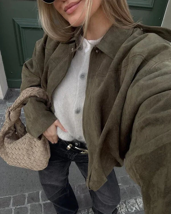 Avery | Elegante Suêde Bomerjas