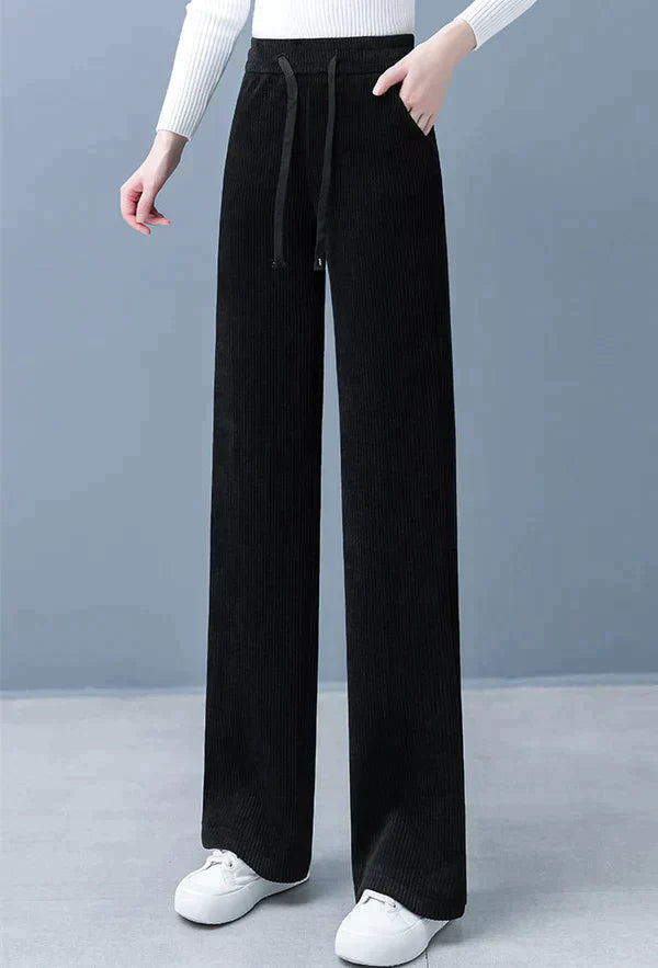 Freesia - Plain straight wide leg trousers