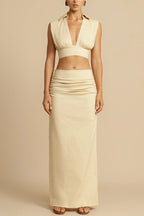Co-Ord Set – Minimalistische Eleganz in Beige 