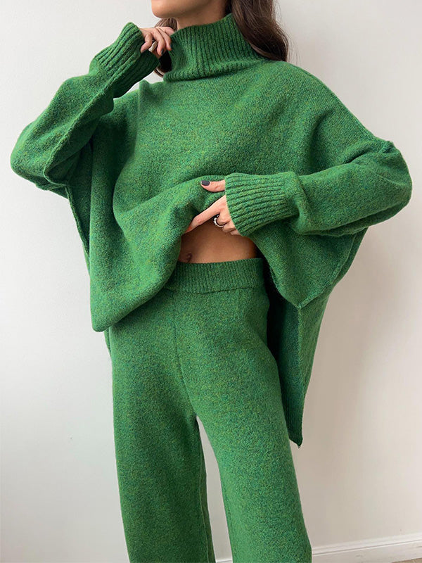 Sadie | Stilvolles Set aus übergroßem Rollkragenpullover und weiter Hose