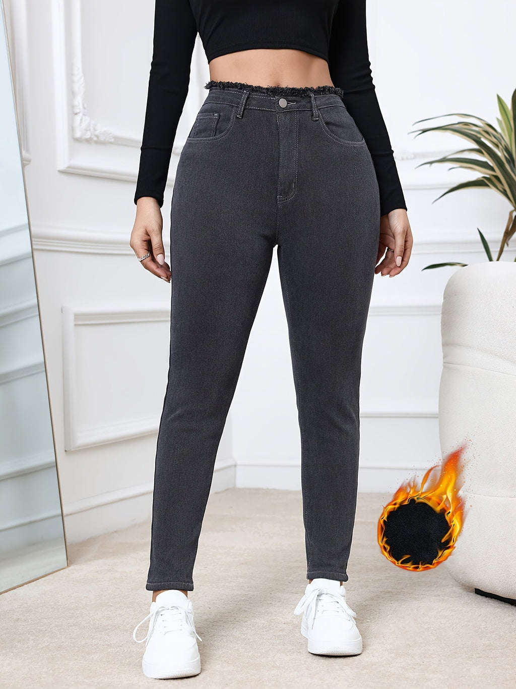 Lauren | Gefütterte Röhrenjeans für den Winter