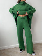 Sadie | Stilvolles Set aus übergroßem Rollkragenpullover und weiter Hose