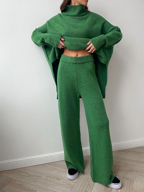 Sadie | Stilvolles Set aus übergroßem Rollkragenpullover und weiter Hose