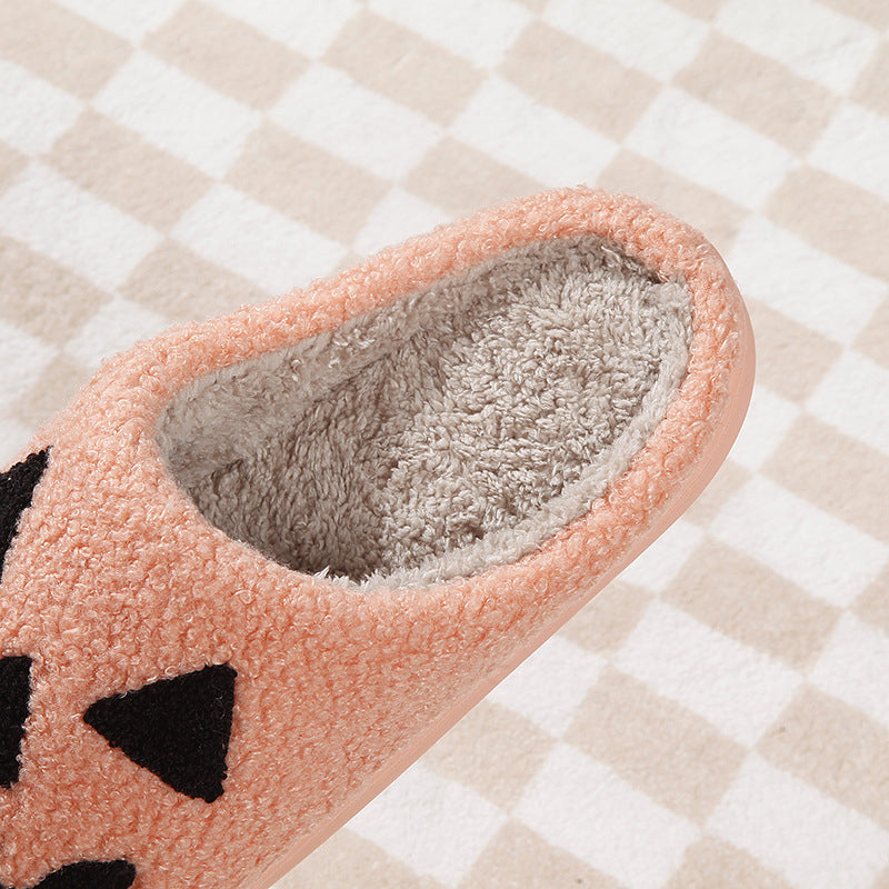 Pumpkin Plush Halloween Slippers