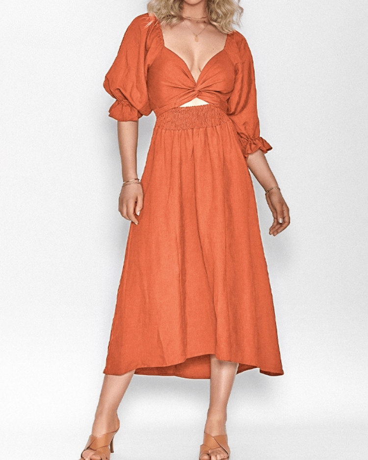 Tana | Franse Jurk met Ruffles en Mouwen