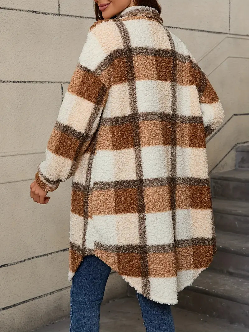 Isabelle™ | Bequemer karierter Teddymantel