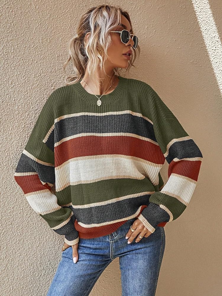 Serenelle | Striped Women's Sweater with Crew Neck &amp; Relaxed Fit