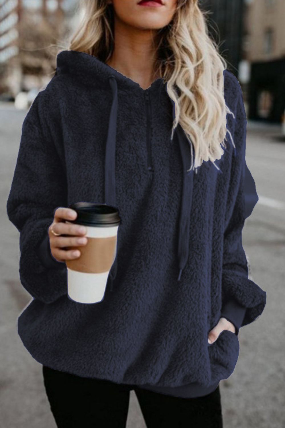 Warme fleece hoodie