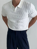 Herren Poloshirt Baumwolle Gestrickt Mit Kurzen Ärmeln - Casual Polo Shirt Männer