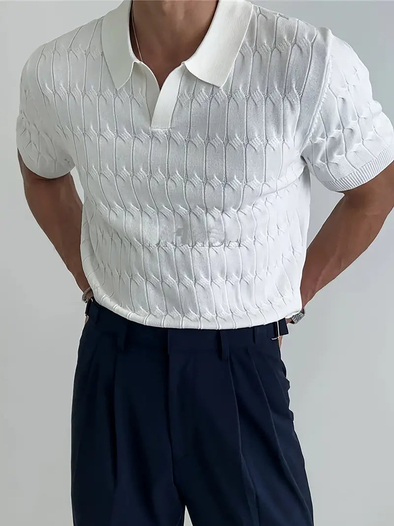 Men's Polo Shirt Cotton Knitted With Short Sleeves - Casual Polo Shirt Men