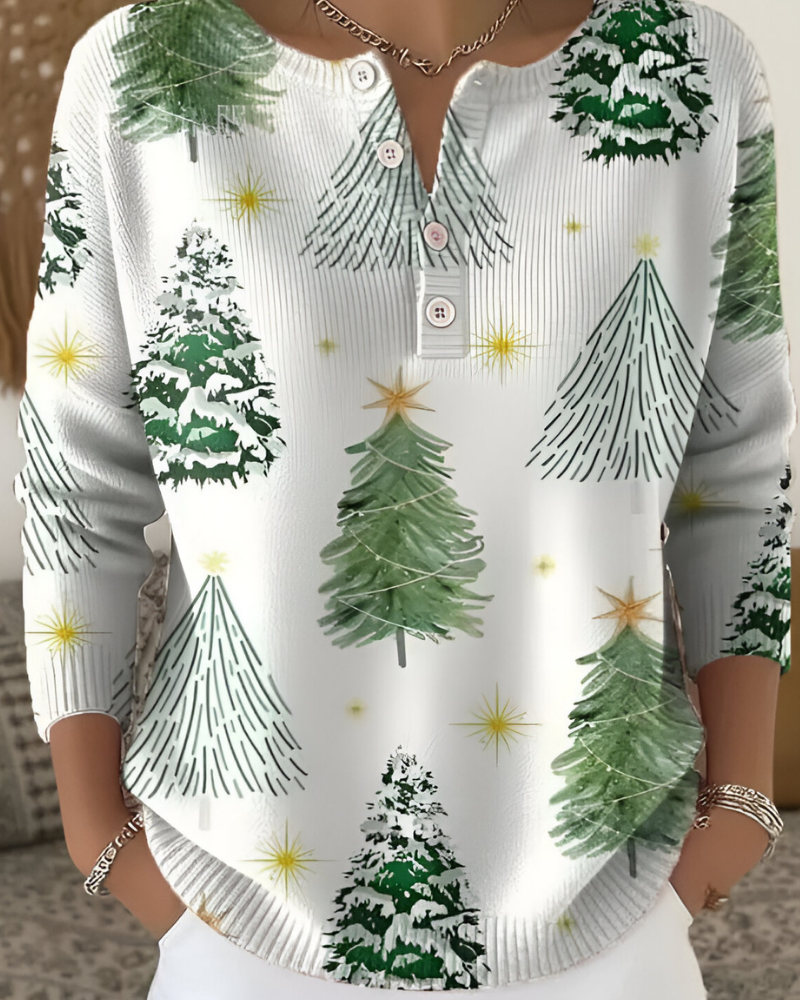 Emy™ | Festliches Weihnachts-Print-Top