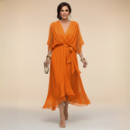 Lana | Flowing Midi Dress with V-Neck