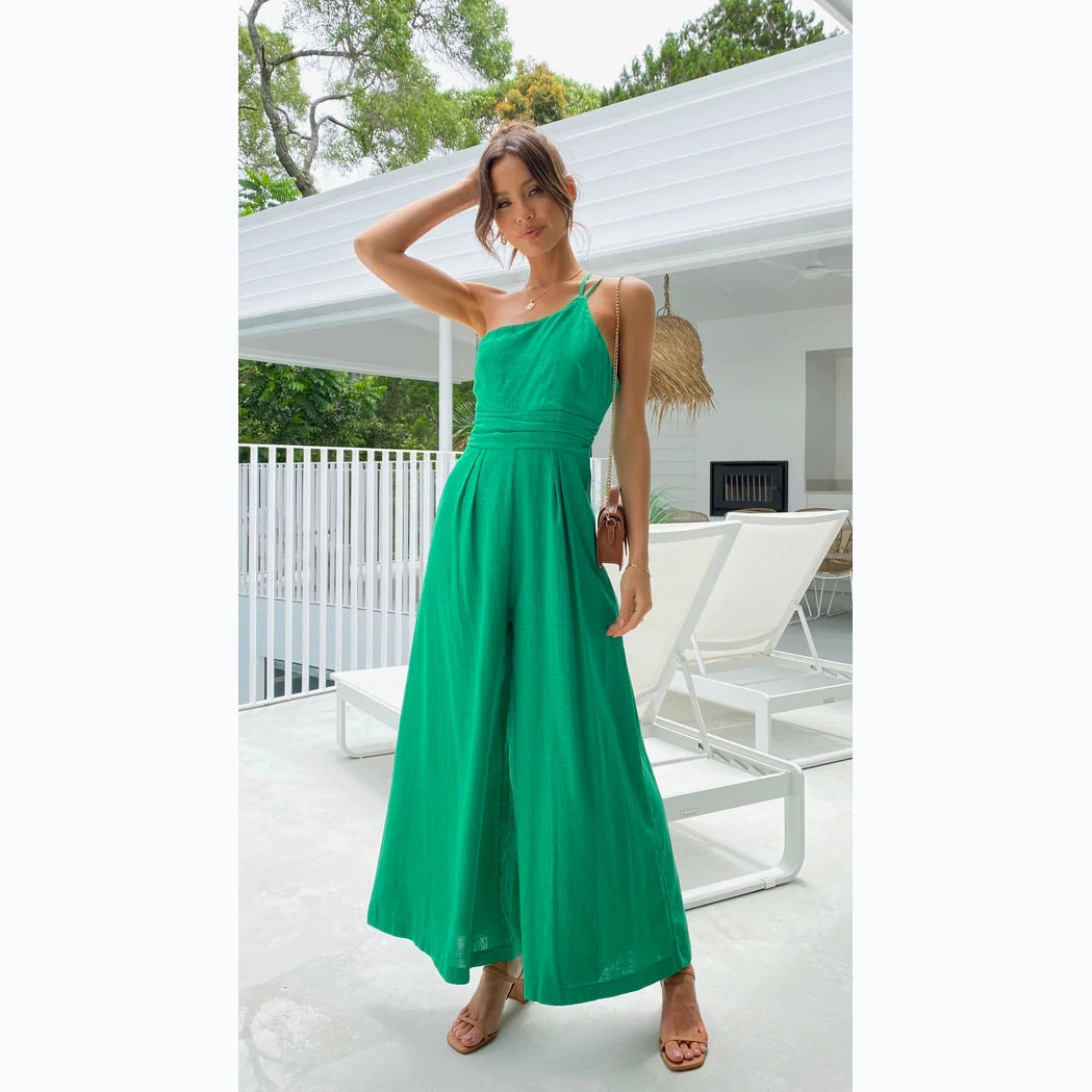 Anasta™ - Luxury Wide Leg Linen Jumpsuit