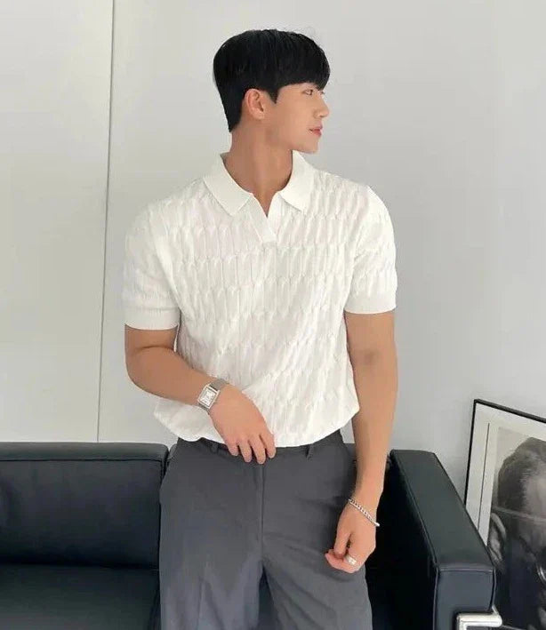 Men's Polo Shirt Cotton Knitted With Short Sleeves - Casual Polo Shirt Men