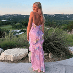 Alyssa | Women's Sleeveless Ruffle Maxi Dress | Elegant Prom Dress