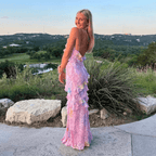 Alyssa | Women's Sleeveless Ruffle Maxi Dress | Elegant Prom Dress