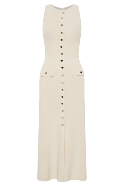 Sarai™ - Sleeveless Buttoned Maxi Dress