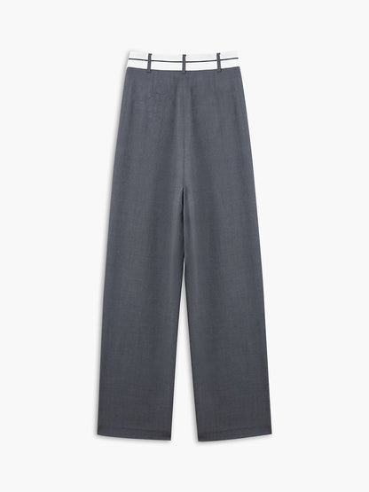 Mona - Wide trousers with asymmetric waistband 