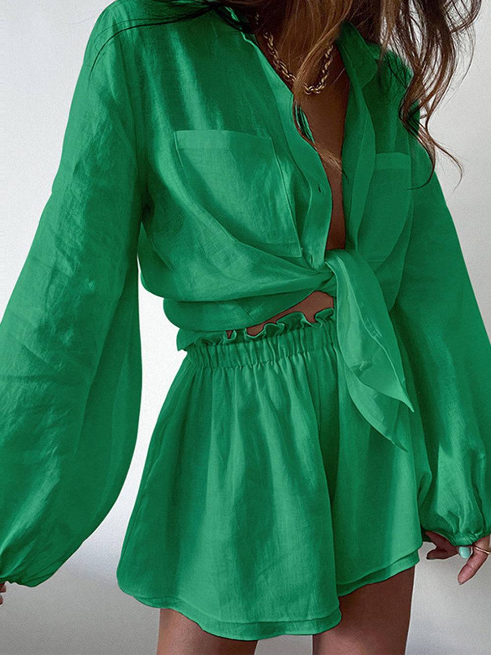 Caja | Zomerse Linnen Shorts & Blouse Set