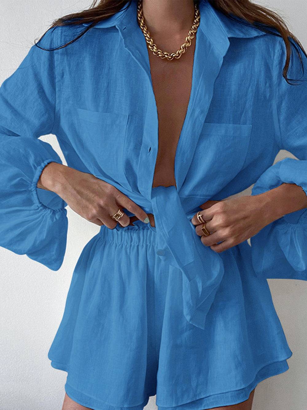 Caja | Zomerse Linnen Shorts & Blouse Set