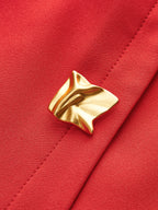 Hanleya | Ärmelloses Kleid mit Falten und Metallknöpfen