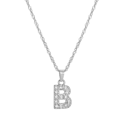 Letter Necklace with Zirconia