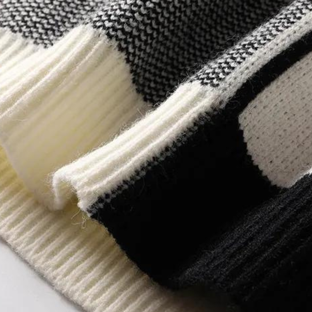 Strickpullover – Dickes Material – Geometrisches Muster – Trendig &amp; Bequem