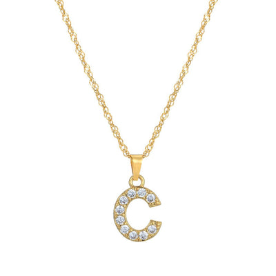 Letter Necklace with Zirconia