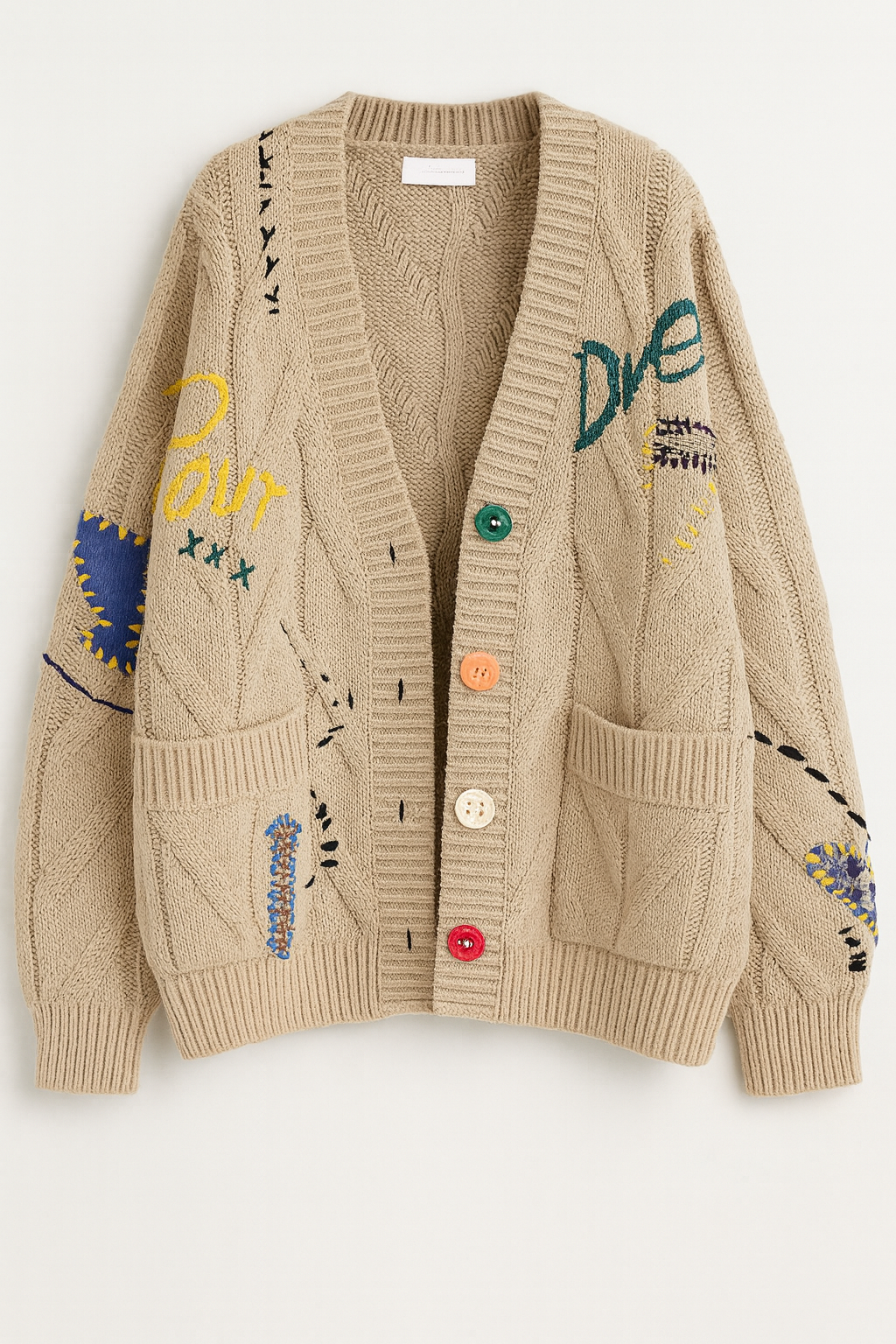 Laure Atelier – Strickjacke mit Farbpatches 