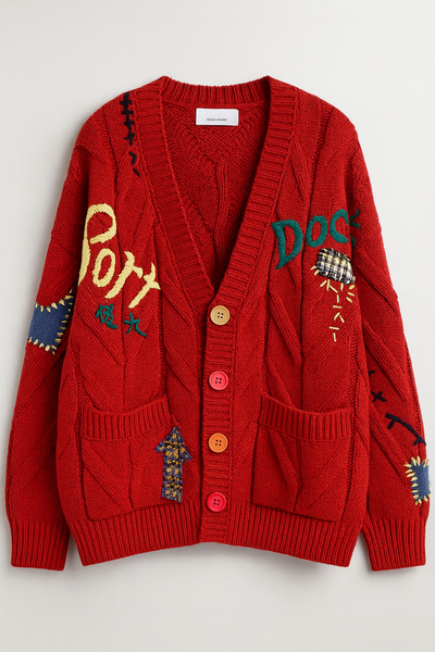 Laure Atelier – Strickjacke mit Farbpatches 