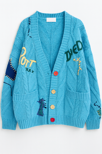 Laure Atelier – Strickjacke mit Farbpatches 