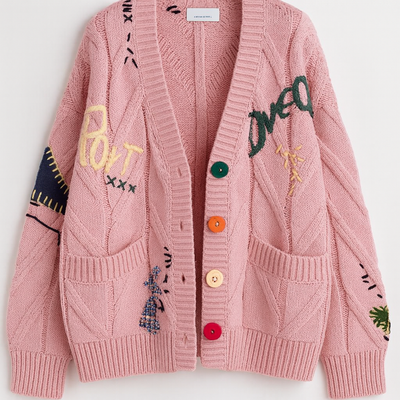 Laure Atelier – Strickjacke mit Farbpatches 