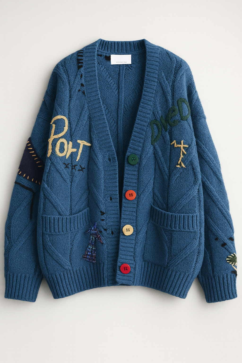 Laure Atelier – Strickjacke mit Farbpatches 
